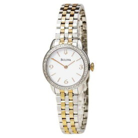 ブローバ Bulova Women's Watch White Dial Two Tone Steel Bracelet Quartz Diamond 98R182 レディース