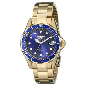 Invicta Men's Watch Pro Diver Dive Quartz Blue Dial Yellow Gold Bracelet 17052 レディース