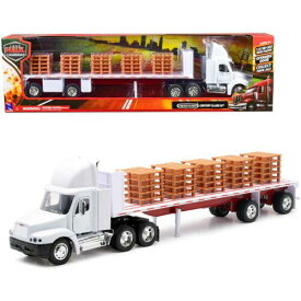 New Ray 1/32 Flatbed Truck Long Haul Trucker Freightliner Century Class White