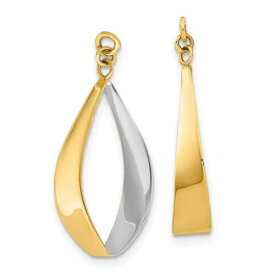 Jewelry 14k Polished & Rhodium Reversible Dangle Earring Jackets ユニセックス