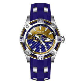 Invicta Men's Watch NFL Baltimore Ravens Purple and Brown Dial Strap 42067 メンズ