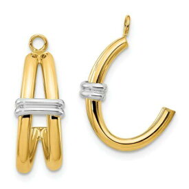 Jewelry 14k Two-tone Polished Double J-Hoop Earring Jackets ユニセックス