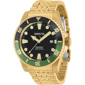 Invicta Men's Watch Pro Diver Rotating Bezel Yellow Gold Steel Bracelet 39763 メンズ