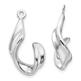 Jewelry 14k White Gold Twisted J Earring Jackets ユニセックス