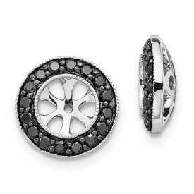 Jewelry Women's Earring Jackets 14k White Gold Round Black Diamond 11 mm レディース