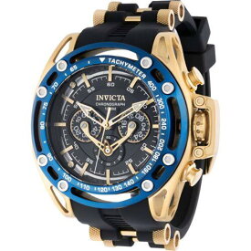 Invicta Men's Watch S1 Rally Quartz Chrono Yellow Gold and Black Strap 38153 メンズ