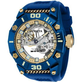 Invicta Men's Watch Bolt Automatic Blue/Yellow Gold Case Silicone Strap 41676 メンズ