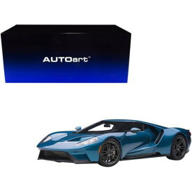 Auto Art Models Autoart Model Car 1/12 Scale 2017 Ford GT Liquid Blue Metallic with Black Tires
