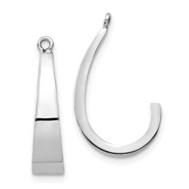 Jewelry 14k White Gold Polished J-Hoop Earring Jackets ユニセックス