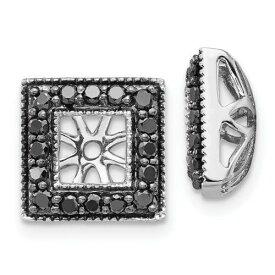 Jewelry Women's Earrings Jacket 14K White Gold Rhodium Plated Black Diamond レディース