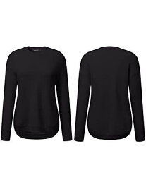New ListingMEROKEETY Womens Long Sleeve Oversized Crew Neck Knit Pullover Sweater Black S レディース
