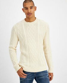 Benson Mens Alpaca Cable Knit Sweater Beige Size L メンズ