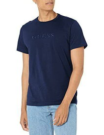 ゲス GUESS Mens Embroidered Logo T-shirt Uniform Blue XL BRIGHTBLUE Size XLARGE S/S メンズ