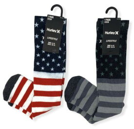 Hurley Men's Lifestyle USA Stars and Stripes Crew Socks - Size 6-12 メンズ