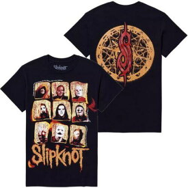 Hot Topic Slipknot Unisex Officially Licensed Spit Member Grid Glitter Black Tee T-Shirt メンズ