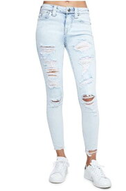 True Religion Women's Super Skinny Ankle Cropped Distressed Ripped Jeans Size 31 レディース