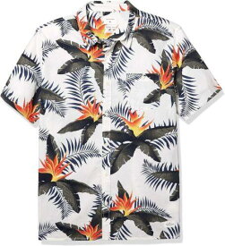 クイックシルバー Quiksilver Men's Hawaiian Pool Slider Tropical Woven Button Up Shirt メンズ