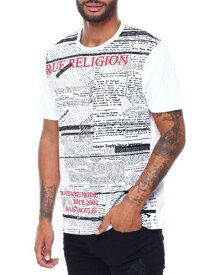 True Religion Men's Allover Print Tee T-Shirt in White メンズ