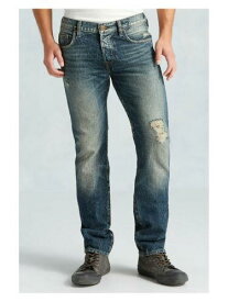 True Religion Men's Rocco Distressed Skinny Fit Jeans With Rips in Concrete Lake メンズ
