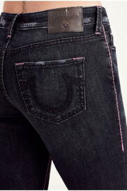 True Religion Women's Super T Halle Skinny Stretch Jeans in Black Moonstone レディース