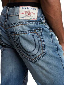 True Religion Men's Rocco Big T Skinny Fit Jeans in Indigo Light Blue メンズ