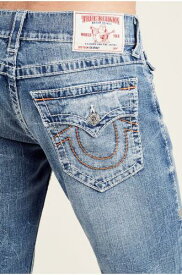 True Religion Men's Big T Orange Stitch Flap Pockets Skinny Fit Jean n Size 40 メンズ