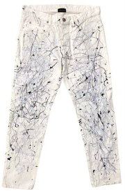 John Elliott Men's Daze 2 Paint Splatter Japanese Denim Jeans in Black Pollock メンズ