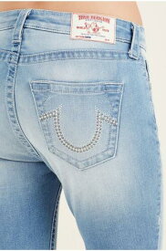 True Religion Women's Curvy Skinny Capri Studded Stretch Jeans in Summer Dream レディース