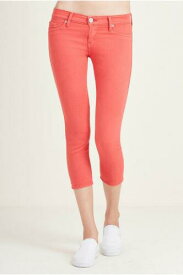 True Religion Women's Casey Super Skinny Capri Jeans in Red レディース