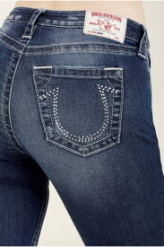 True Religion Women's Curvy Skinny Fit Crystal Logo Strech Jeans 23 24 26 33 レディース