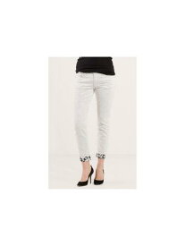 True Religion Women's Liv Leopard Print Relaxed Skinny Stretch Jeans in White レディース