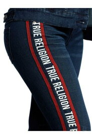 True Religion Women's Ankle Halle Logo Stripe Super Skinny Stretch Jeans レディース