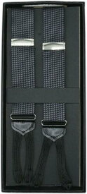 Dion Men's Button-On Houndstooth Suspenders Suspender メンズ