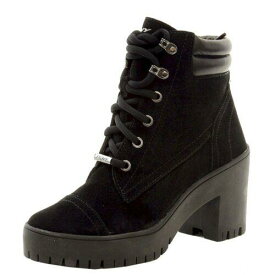 ディーケーエヌワイ Donna Karan DKNY Women's Shelby Fashion Black Lace Up Boots Shoes レディース