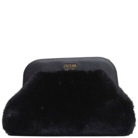 GUESS ゲス Guess Women's Tesoro Clutch Handbag Faux Fur Crossbody Bag Black レディース