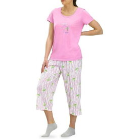 ヒュー Hue Womens Pink Short Sleeve Tee Comfy Sleep Shirt Loungewear M レディース
