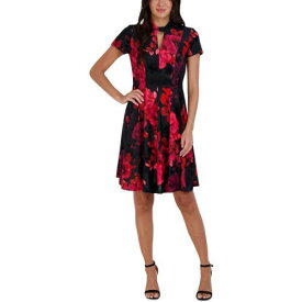 Signature By Robbie Bee Womens Floral Print Fit & Flare Dress Petites レディース