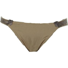 ワコール B.Tempt'd by Wacoal Womens Beige Satin Lace-Trim Bikini Panty M 6 レディース