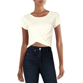 Full Circle Trends Womens Ivory Twist Short Sleeves Tee T-Shirt Top XL レディース