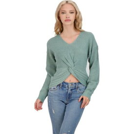 Full Circle Womens Green Knit Knot Front Pullover Sweater Shirt L レディース