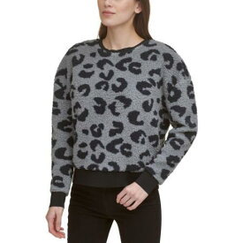 ディーケーエヌワイ DKNY Womens Black Fleece Cropped Shirt Crewneck Sweater Top XL レディース
