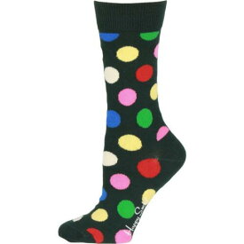 ハッピーソックス Happy Socks Womens Black Polka Dot Holiday Comfort Crew Socks 9-11 レディース