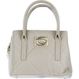 Bebe Womens Gio Beige Quilted Faux Leather Satchel Handbag Purse Small レディース