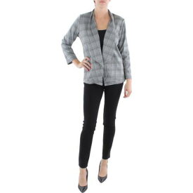 NY Collection Womens B/W Drapey Open-Front Blazer Jacket Petites PL レディース