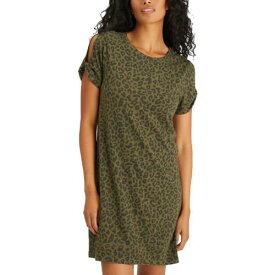 サンクチュアリ Sanctuary Womens So Twisted Green Animal Print Casual T-Shirt Dress XS レディース