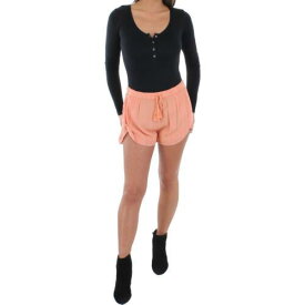 ロキシー Roxy Womens Spring Sparkle Orange Lace Trim Drawstring Casual Shorts L レディース