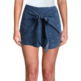 Bishop + Young Womens Blue Tie-Front Wrap Casual Shorts XS レディース