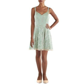 City Studios Womens Mesh Embellished Cocktail and Party Dress Juniors レディース