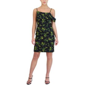 ランドリーバイシェルシーガル Laundry by Shelli Segal Womens Black Floral Print Mini Sheath Dress 8 レディース