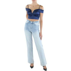 City Studios Womens Satin Cold Shoulder Plunging Cropped Top Juniors レディース